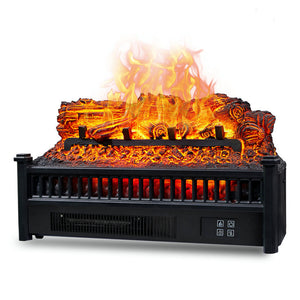 Electric Fireplace Logs Heater, Realistic Ember Bed Insert Infrared Fan Heaters